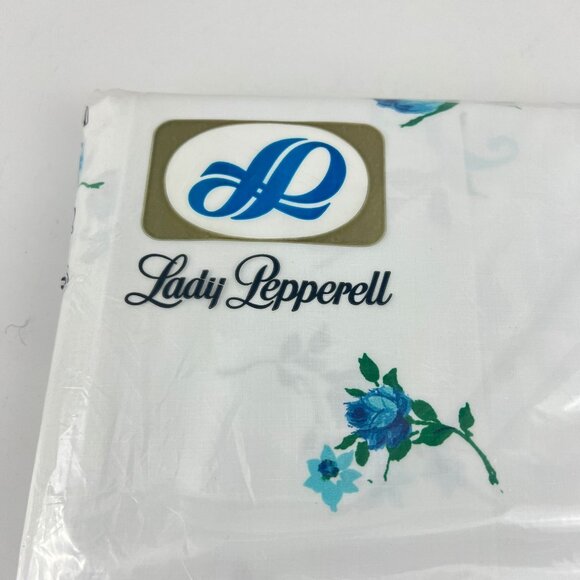 Vintage Lady Pepperell Blue Rose Double Fitted Sheet Percale 100% cotton - Picture 4 of 6